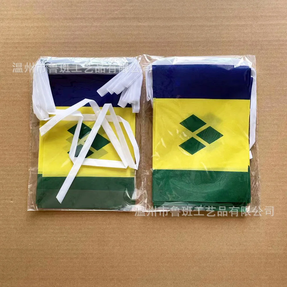 Banderines San Vicente y las Granadinas de poliéster para guirnalda