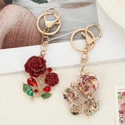 Llavero metálico flor con pedrería strass para mujer – regalo