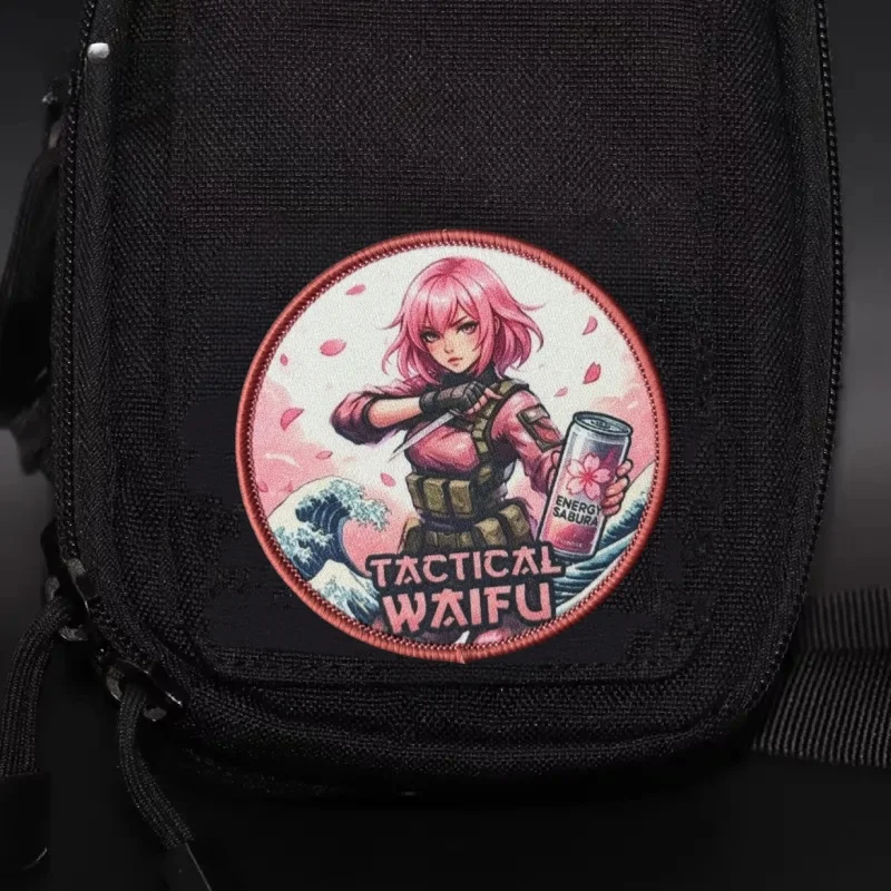 Parche táctico anime chica moral gancho y bucle para mochila