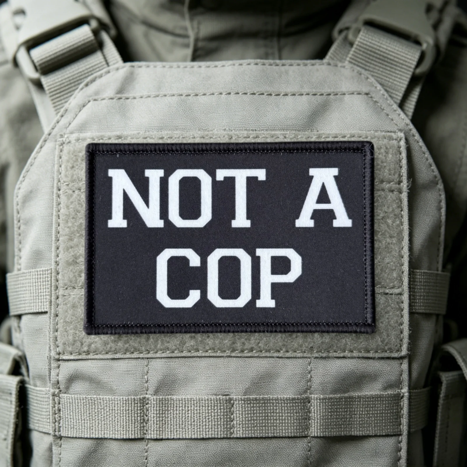 Parche moral táctico No soy policía con gancho y bucle - imagen 4