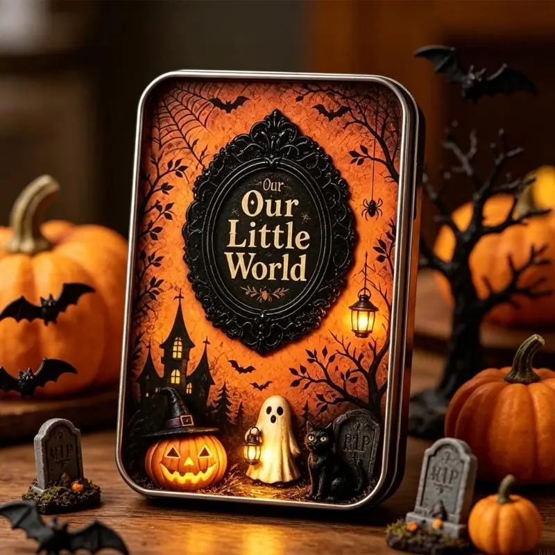 Marco de fotos Halloween con luz cálida para vitrina y ventana - imagen 4