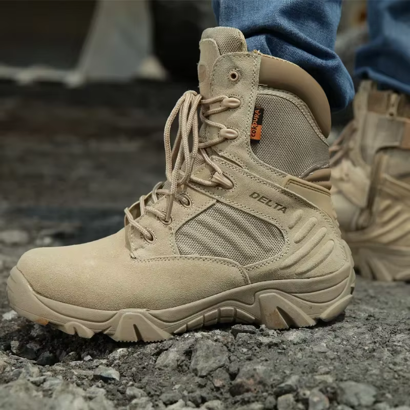 Botas tácticas impermeables cuero hombre combate desierto