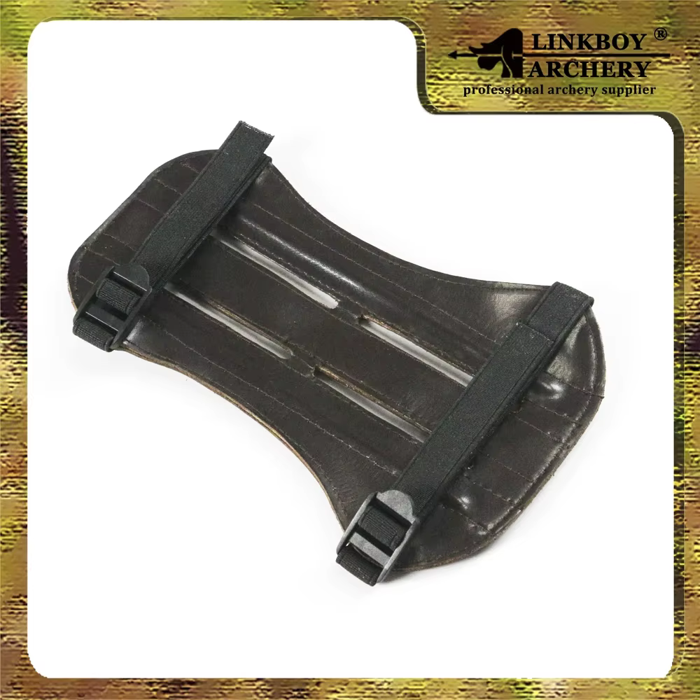 Protector de brazo Linkboy de cuero marrón para tiro con arco