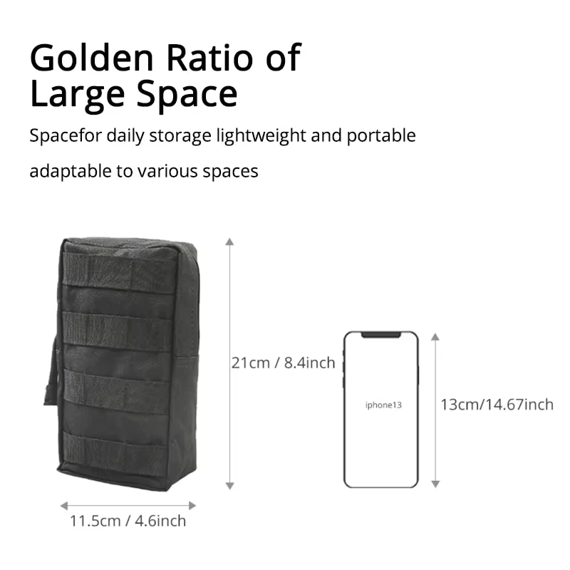Riñonera MOLLE 1000D – Almacenamiento táctico negro - imagen 2