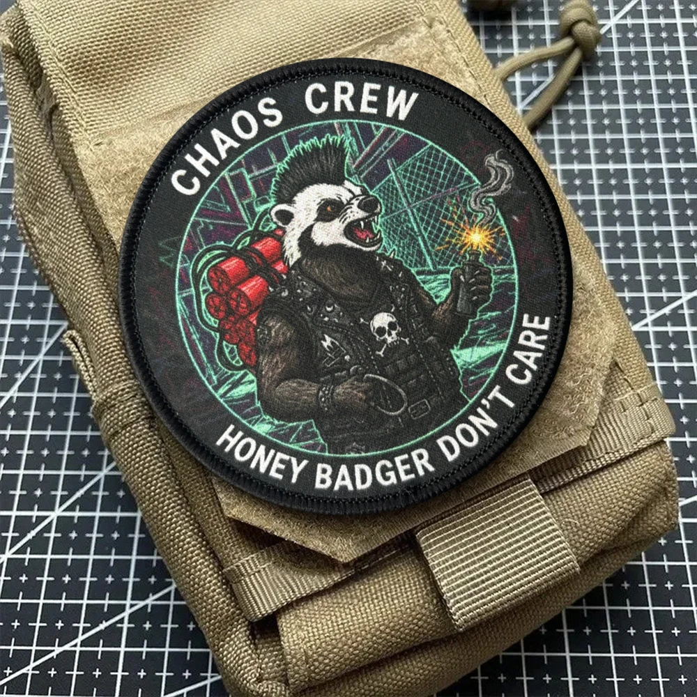 Chaos Crew Parche táctico impreso de alta resolución con velcro - imagen 4