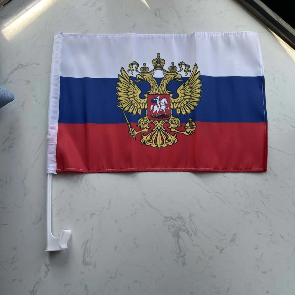 Bandera de coche presidencial rusa poliéster para ventana con mástil - imagen 3