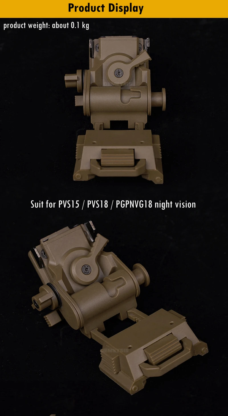 Soporte montado en casco MICH con gafas PVS18