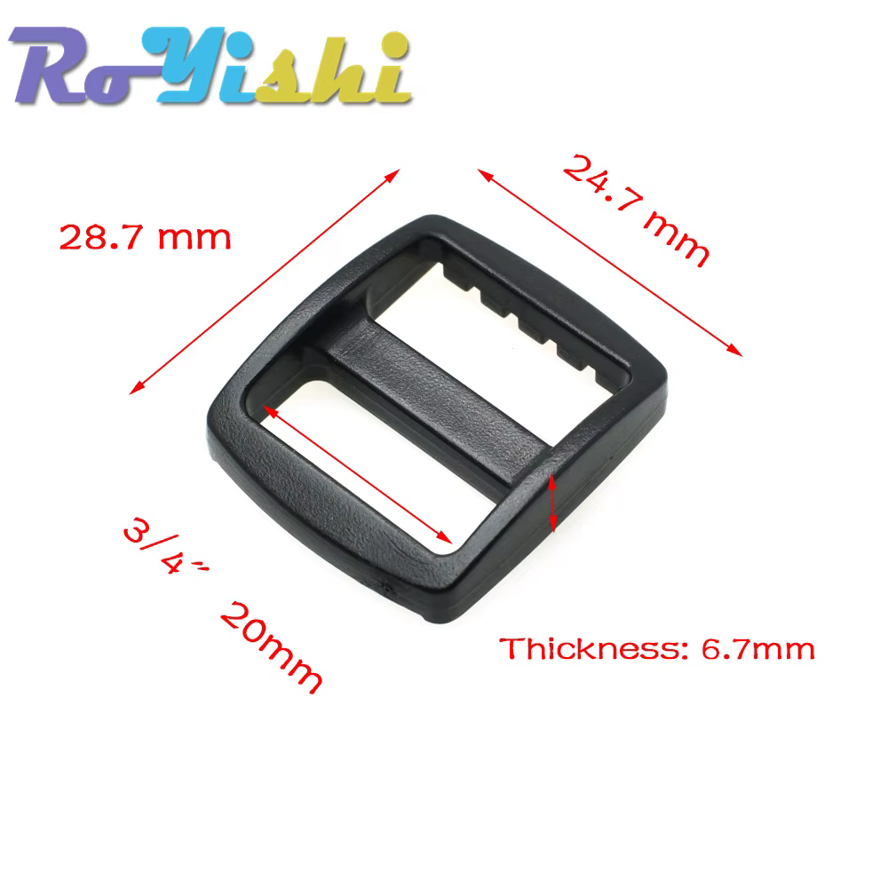 Deslizador Tri Glide de plástico ancho para correas mochila negro - imagen 3