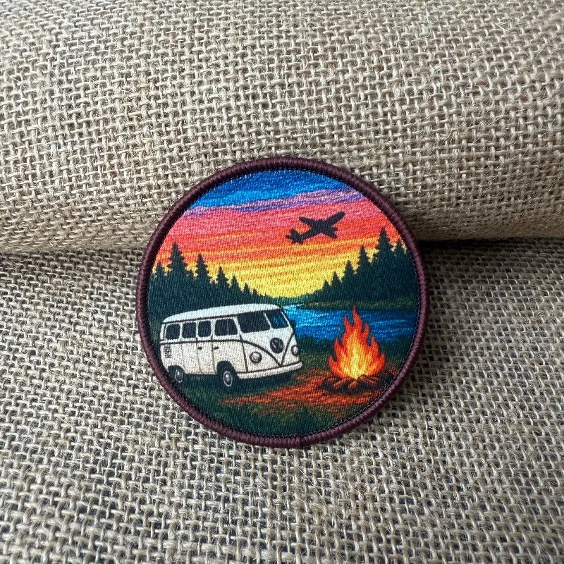 Parche táctico gancho y bucle autocaravana camping atardecer avión - imagen 4