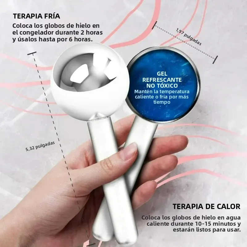 Rodillo de hielo criogénico en acero para ojeras e hinchazón - imagen 2