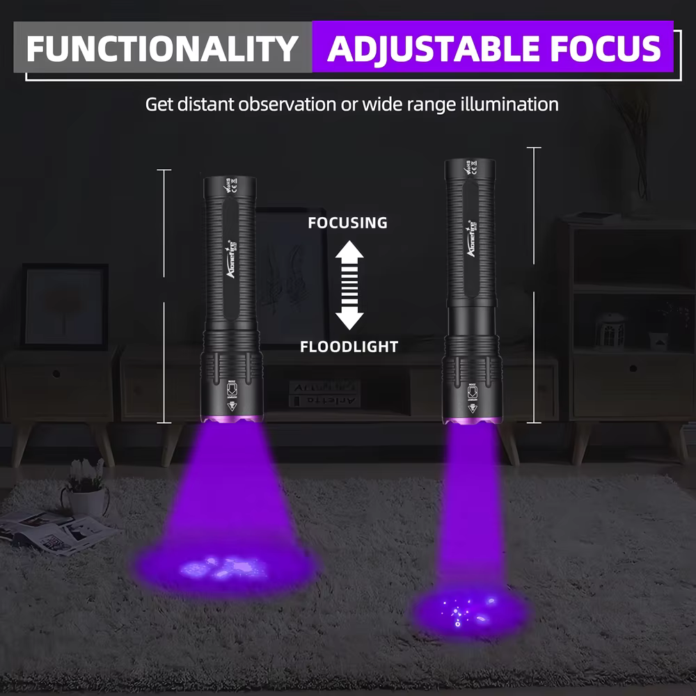 Linterna UV Zoom Alonefire alta potencia para tinta invisible - imagen 5