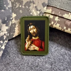 Parche militar bordado Cristo Resucitado con velcro para mochila