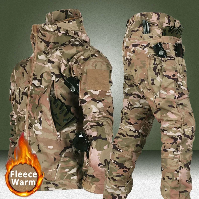 Uniforme táctico de lana camuflaje impermeable cortavientos hombre - imagen 4