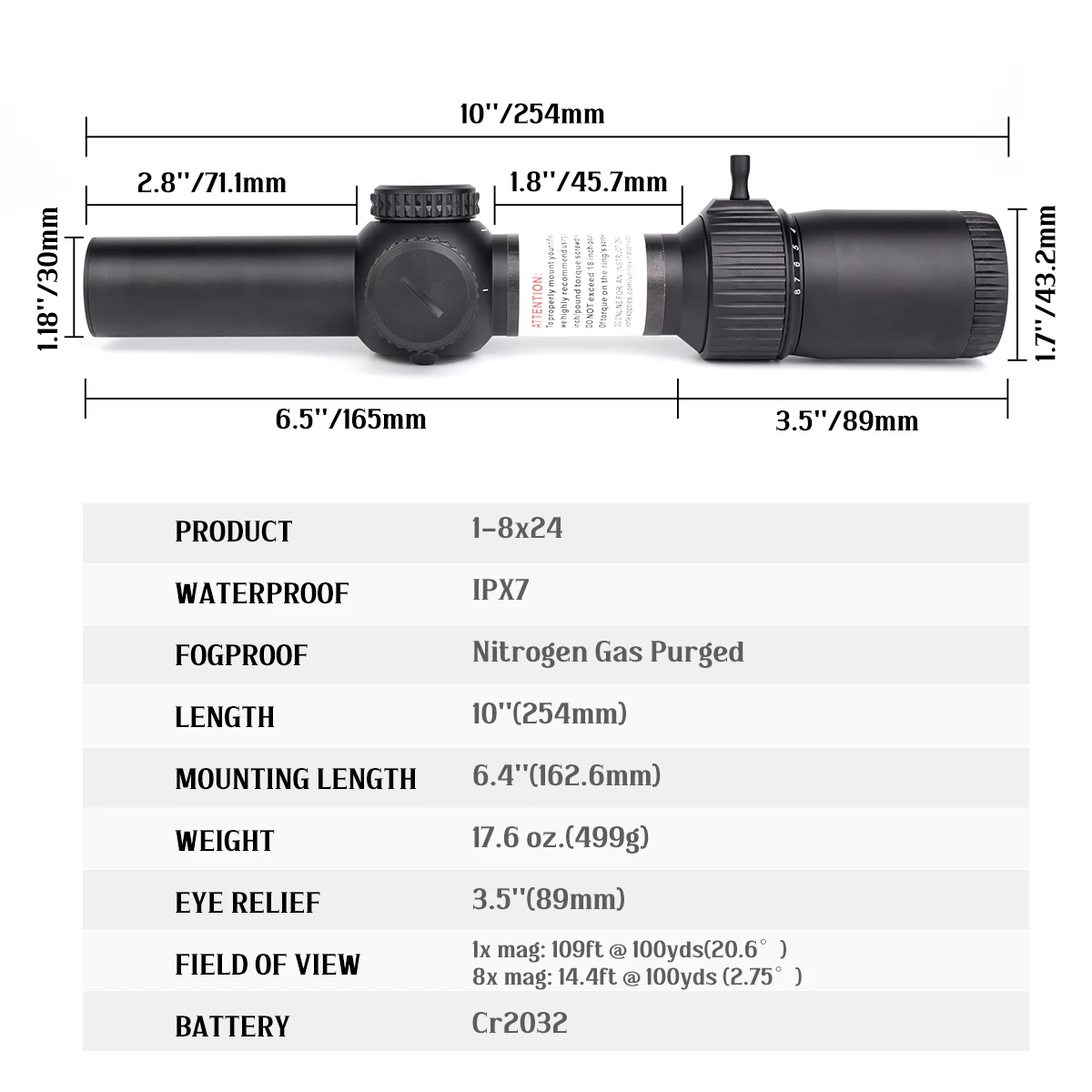 Mira telescópica táctica para rifle SFP con retícula BDC - imagen 3
