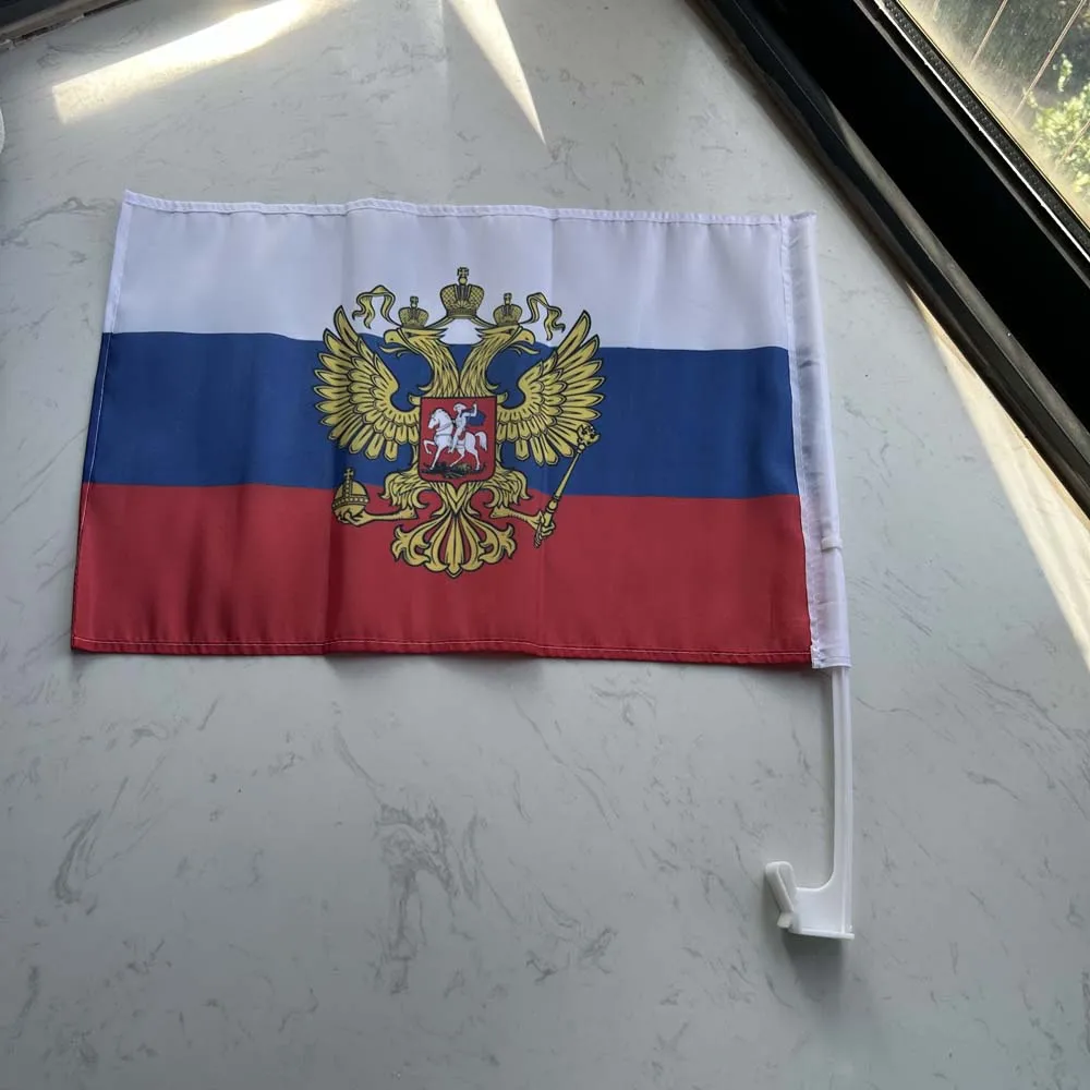 Bandera de coche presidencial rusa poliéster para ventana con mástil - imagen 4