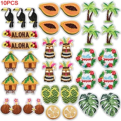 Parche termoadhesivo bordado tropical hawaiano estilo tiki palmera
