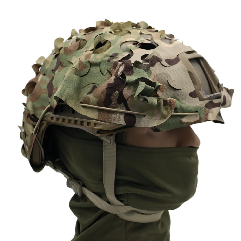 Cubierta táctica para casco camuflaje 3D con corte láser