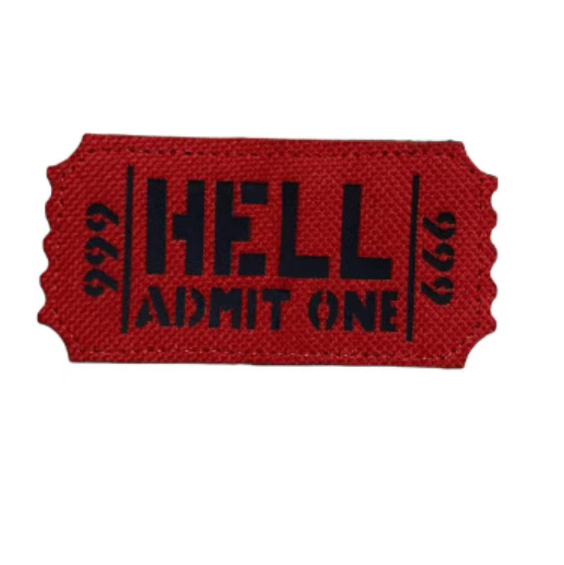 Parche reflectante IR corte láser bordado Admit One Ticket - imagen 2