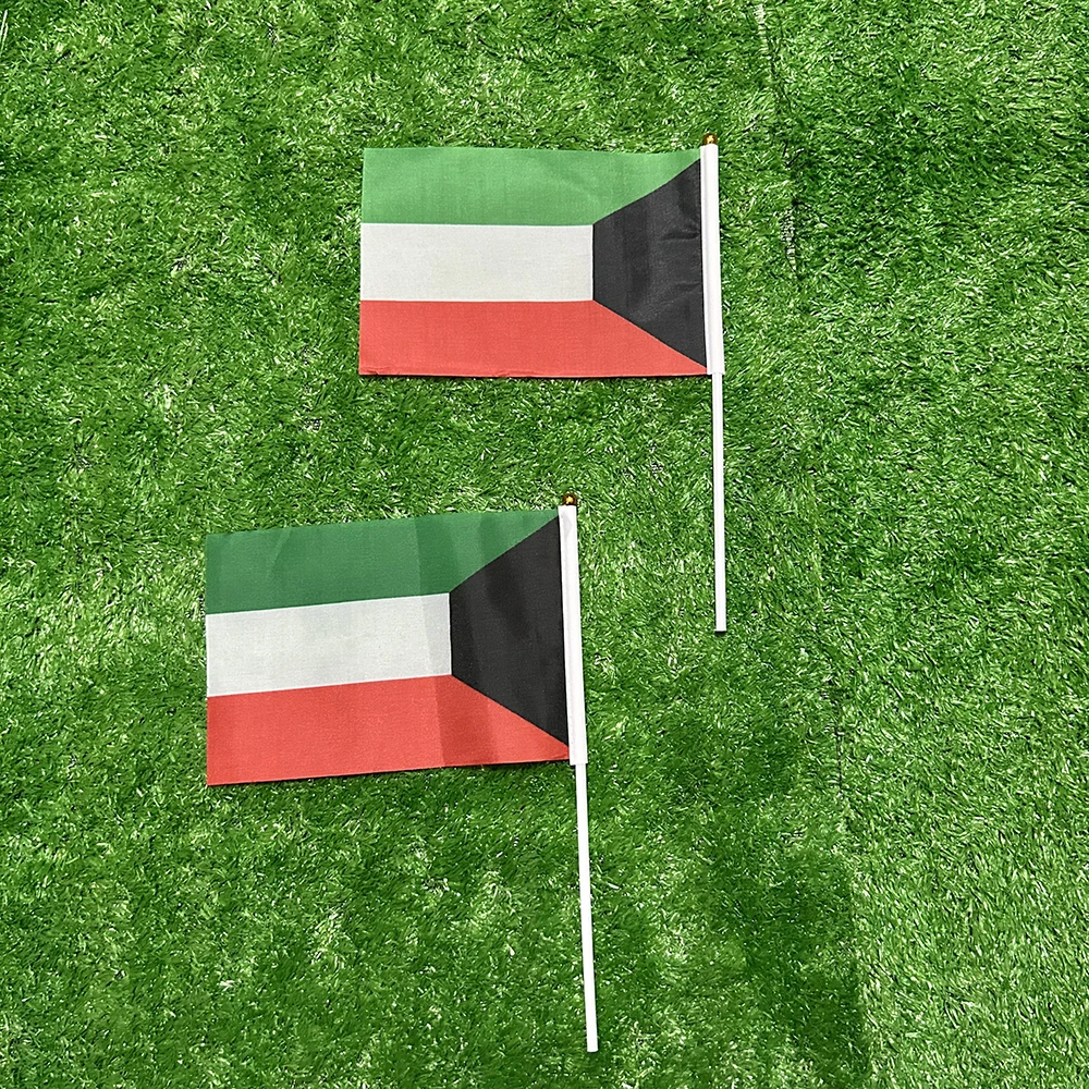 Banderín de mano de Kuwait 21×14 cm para eventos y decoración - imagen 4