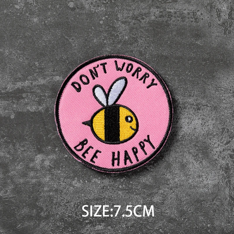 Happy Bee Parche MOLLE bordado en malla para mochila táctica