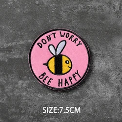 Happy Bee Parche MOLLE bordado en malla para mochila táctica