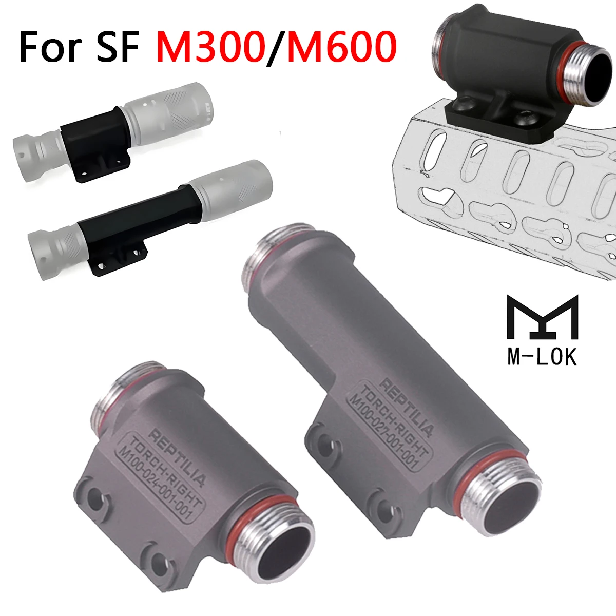 Surefire M300 M600 Soporte Cuerpo Linterna Táctica Aluminio 16340 - imagen 2