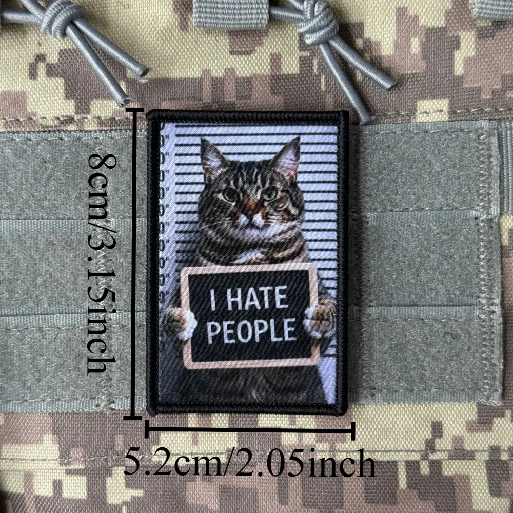 Parche moral táctico gato malhumorado «Odio a la gente» - imagen 2