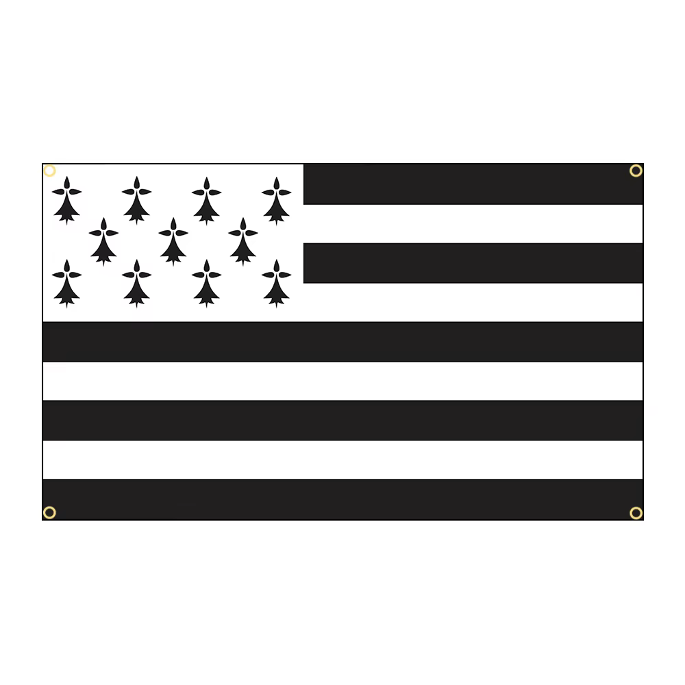 FLAGLAND Bandera Breizh Bretagne 90x150cm – Identificación Regional