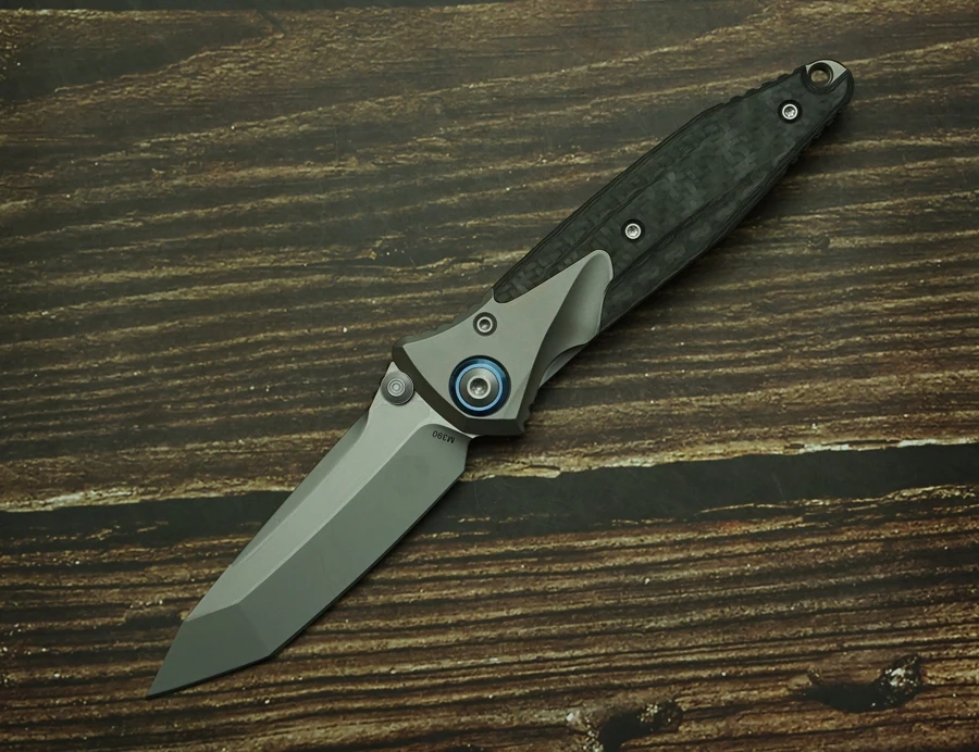 Cuchillo plegable Socom Bravo M390 – Fibra carbono, mango titanio, uso EDC y supervivencia - imagen 2