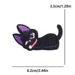 Parche termoadhesivo bordado gato ojos grandes para mochila y gorra