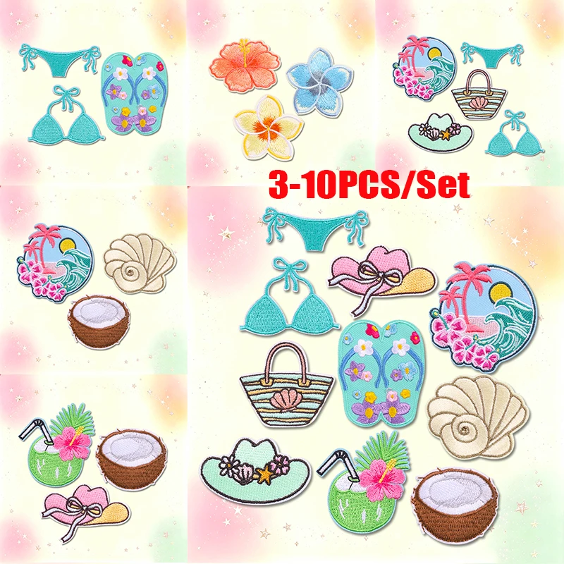 Parches termoadhesivos bordados de playa – Coco para ropa - imagen 2