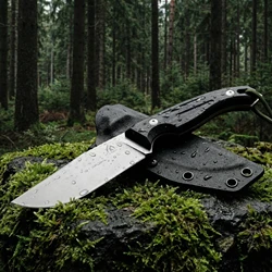 Cuchillo táctico de hoja fija G10 resistente con funda, exterior