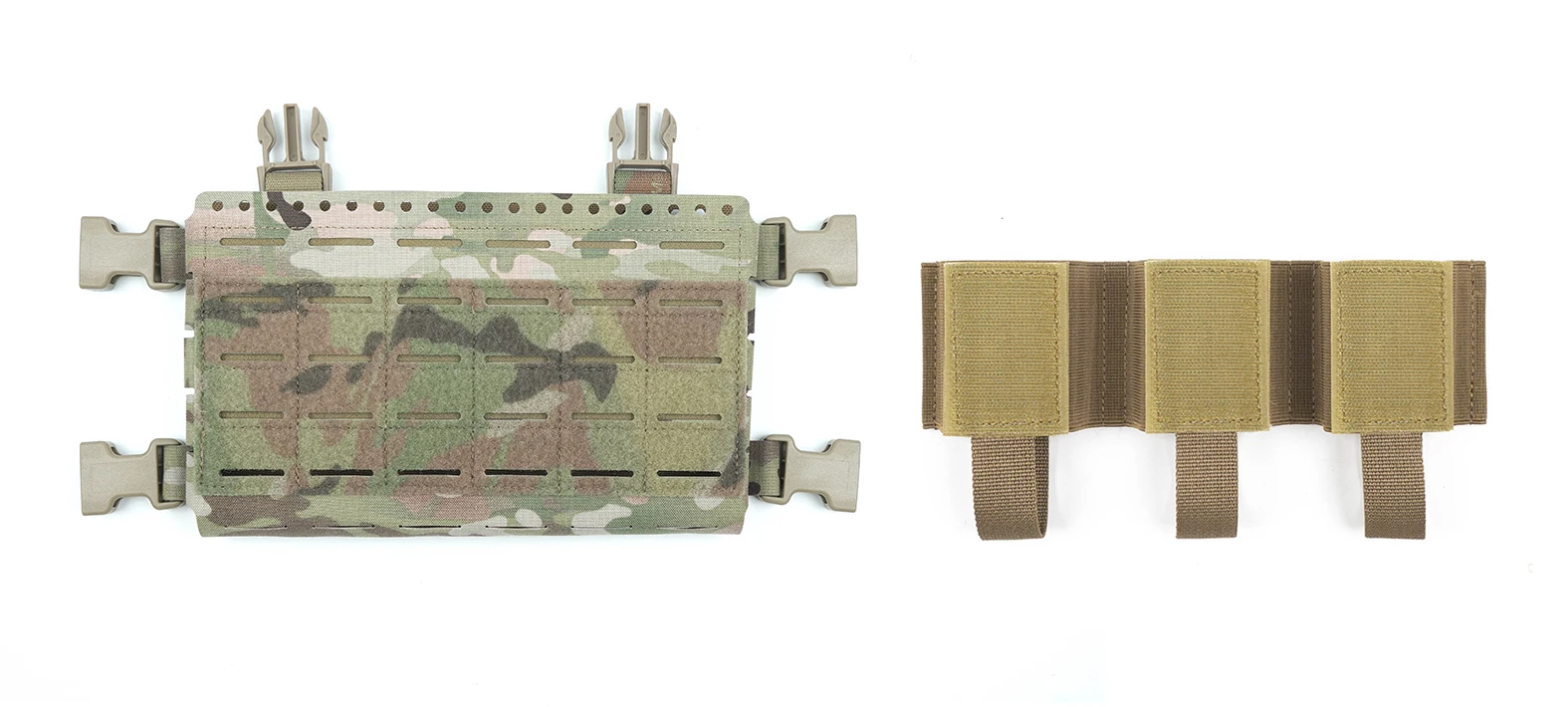 Interior del chaleco mostrando bolsas y espacio para placas