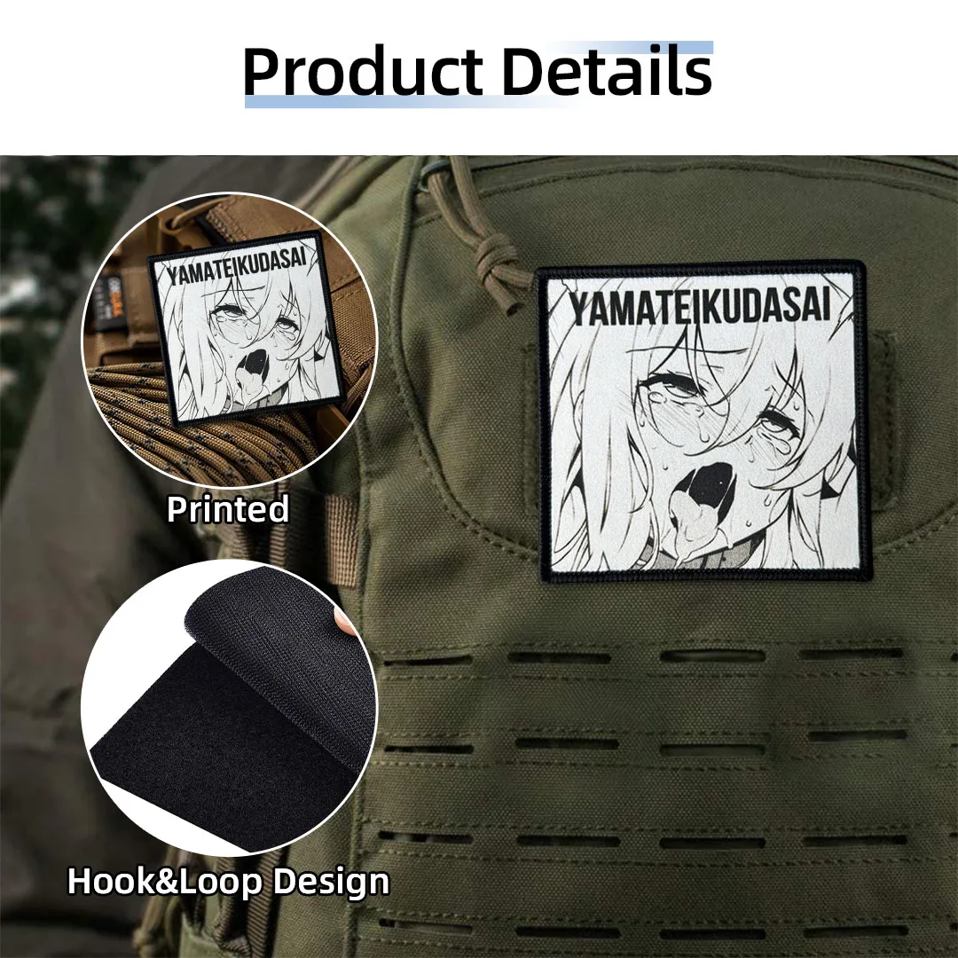Parche táctico gancho y bucle Ahegao para airsoft estilo otaku - imagen 3