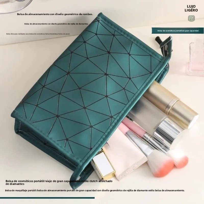 Rhombus bolsa de aseo impermeable PU, gran capacidad para viaje - imagen 3