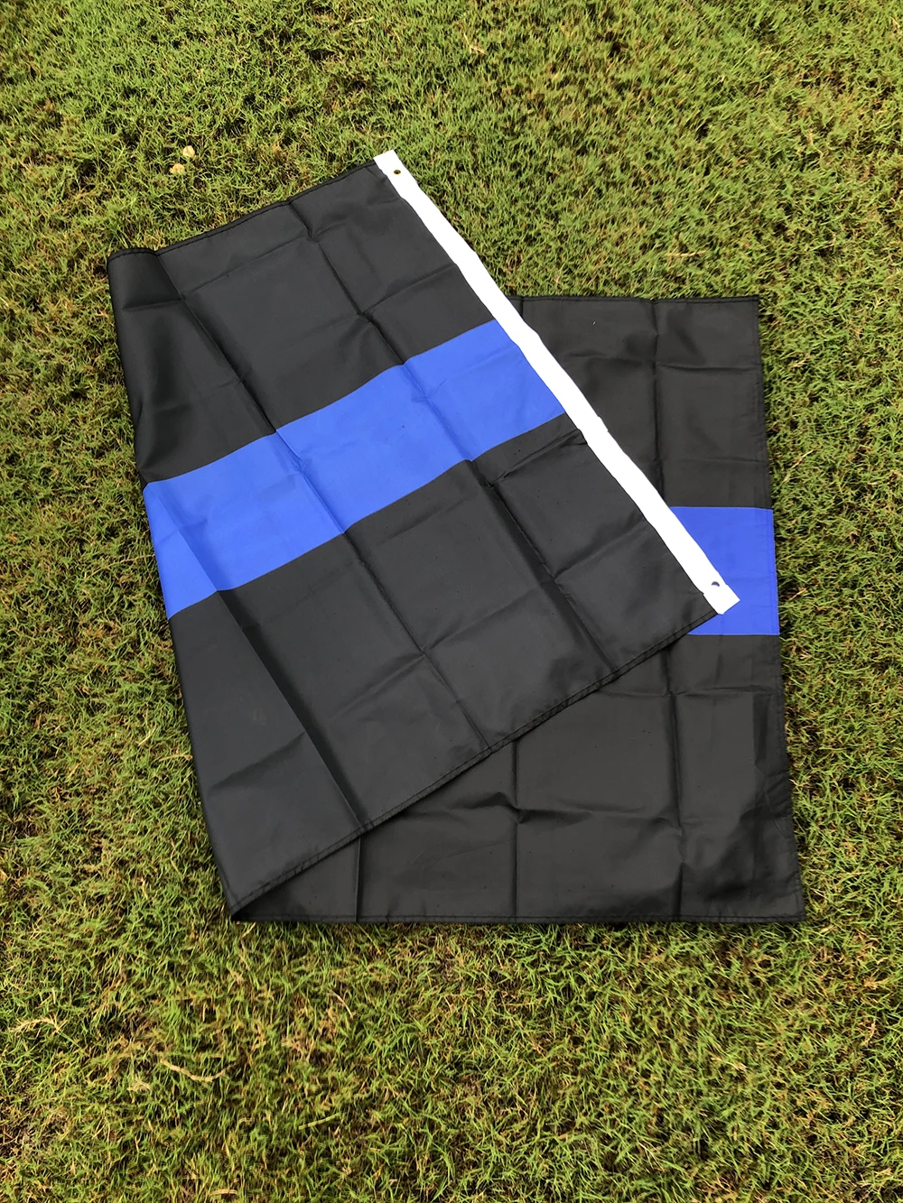 Bandera policial con línea azul delgada, poliéster impresa doble cara - imagen 5