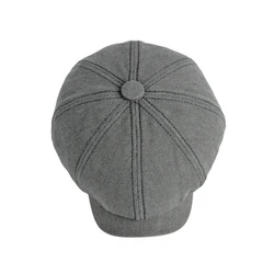 Gorra octogonal de algodón tipo boina, espiga sólida británica