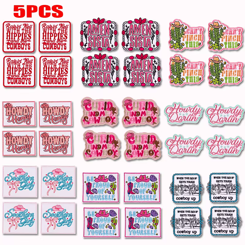 Parches bordados con diseño vaquero western