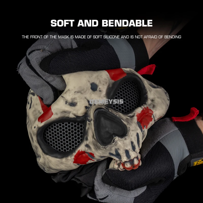 Máscara táctica transpirable calavera, protección facial airsoft - imagen 4