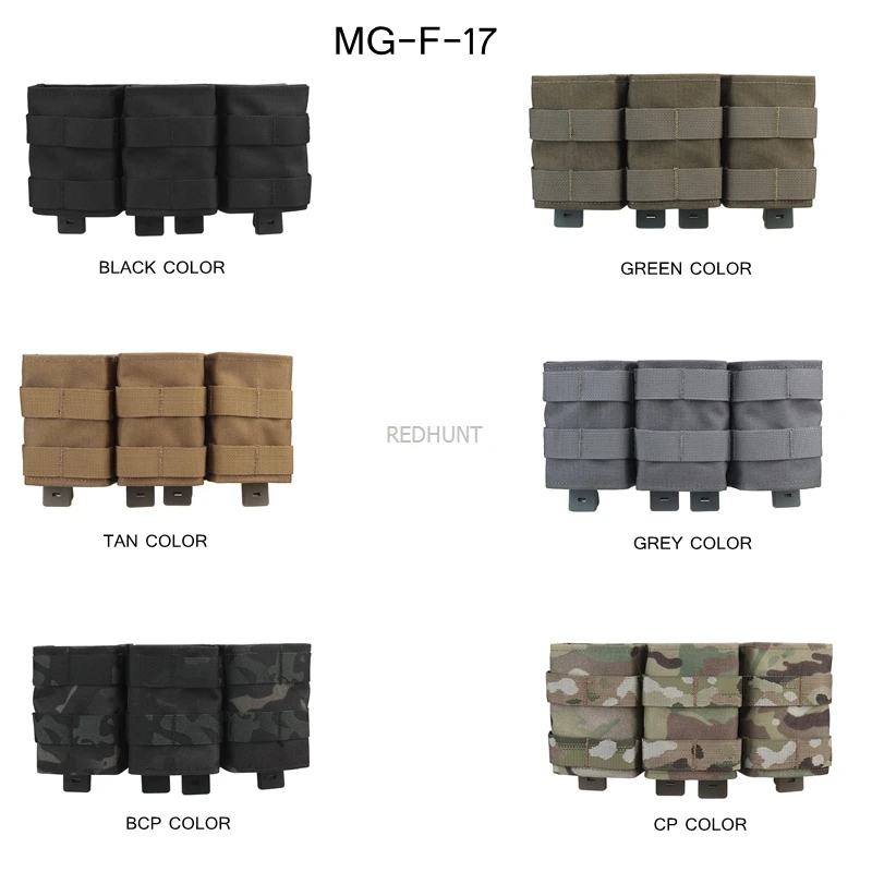 Bolsa tactica Molle triple cargador 7,62 para chaleco Mag - imagen 2