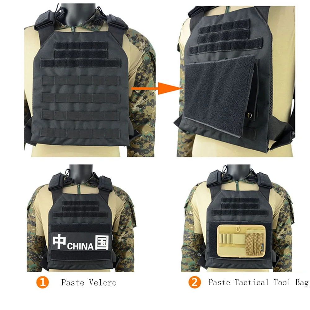 Chaleco táctico MOLLE adaptable nailon con bolsa EDC - imagen 3