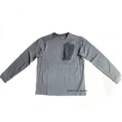 Camiseta térmica para exterior elástica, cuello redondo cálido 3D
