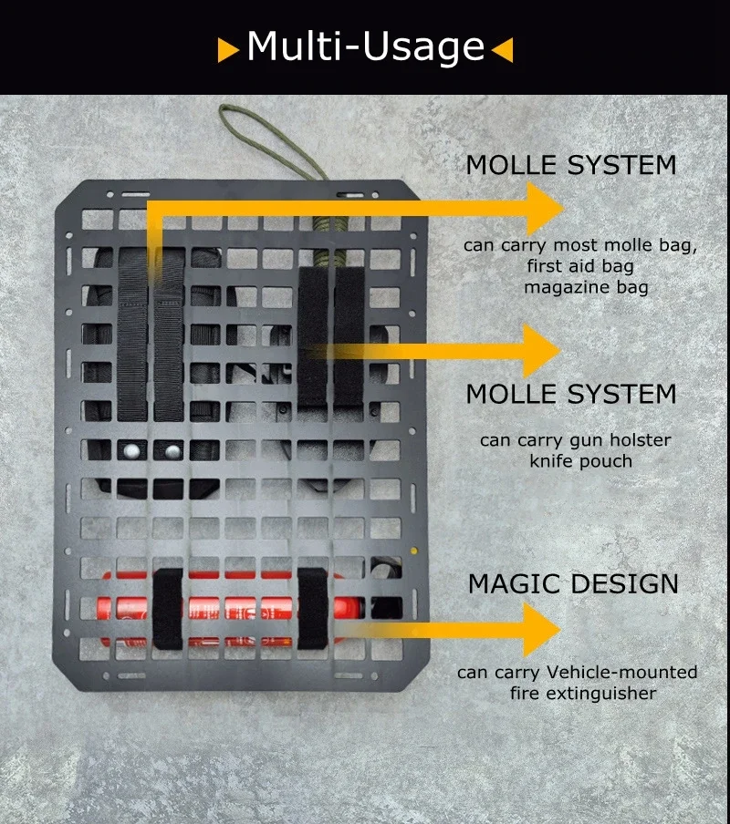 Panel MOLLE de ABS para respaldo de asiento de coche - imagen 3