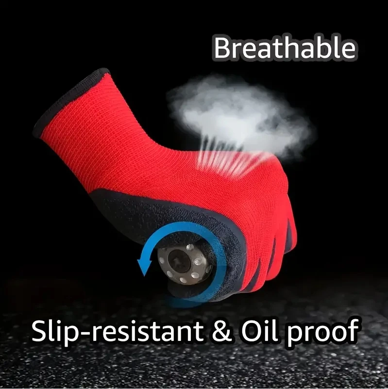 Guantes de látex antideslizantes recubiertos de palma para trabajo - imagen 3