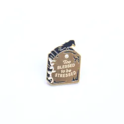 Broche vintage oscuro personalizado demasiado bendecida mujer