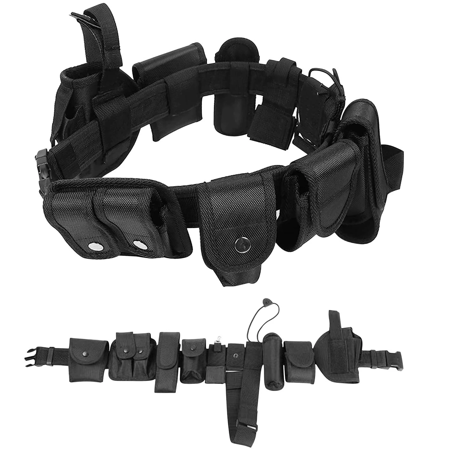 Cinturón táctico Airsoft en nailon ajustable con funda de pistola - imagen 5