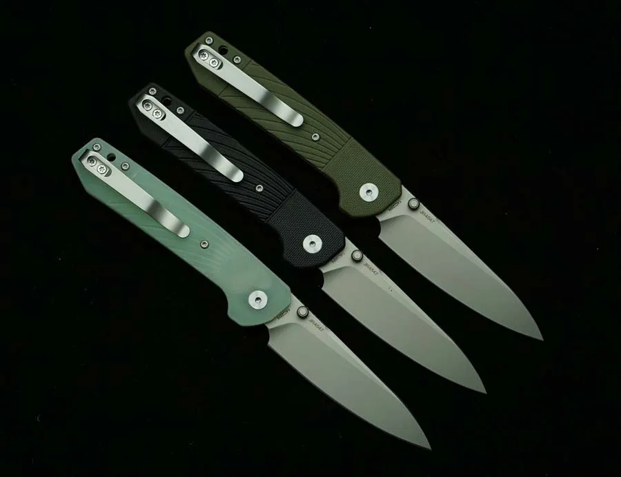 LEMIFSHE JR4547 Cuchillo EDC de acero y mango G10 para acampada
