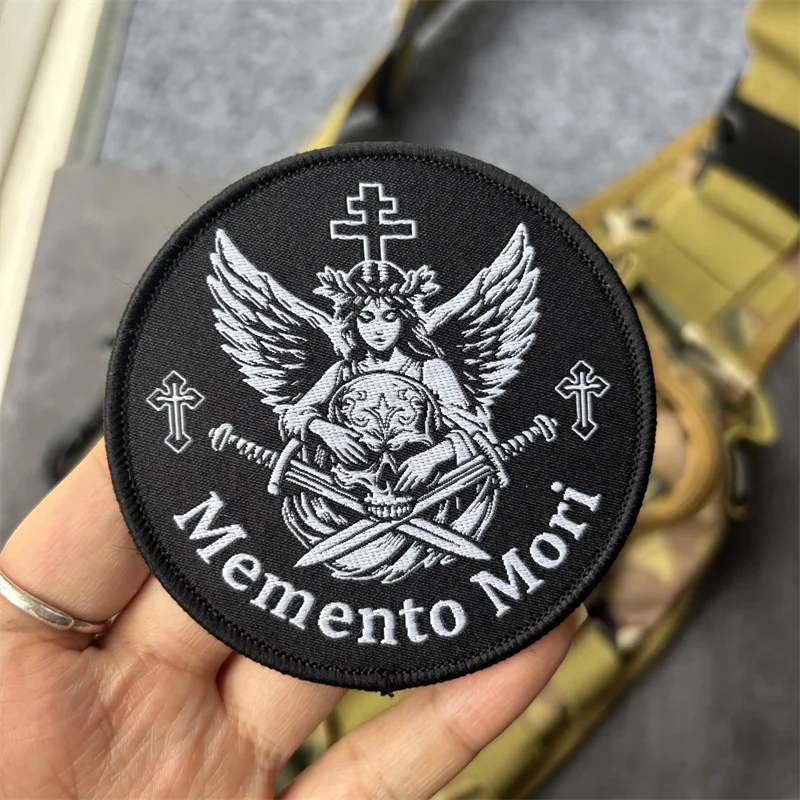 Parche táctico Memento Mori ortodoxo con gancho y bucle para ropa - imagen 2