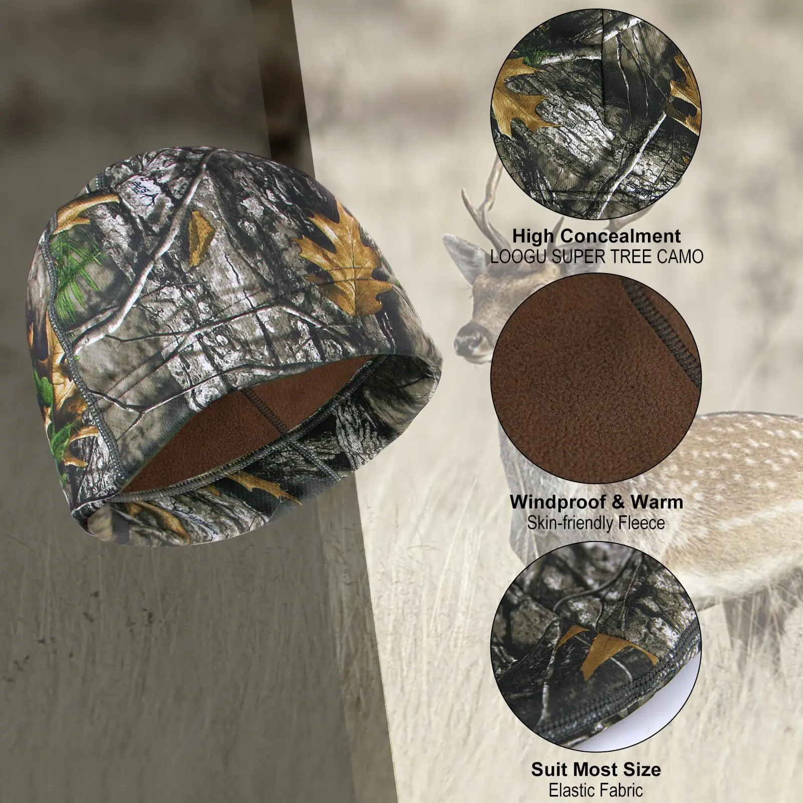 Gorra polar térmica camuflaje biónico para caza y pesca - imagen 5