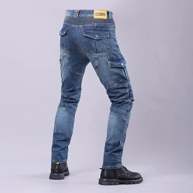 Pantalones cargo tácticos mezclilla hombre – protectores rodilla - imagen 4